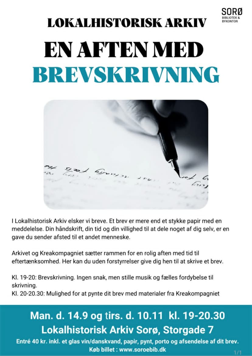 Brevskrivning med Lokal Historisk Arkiv x Krea Kompagniet